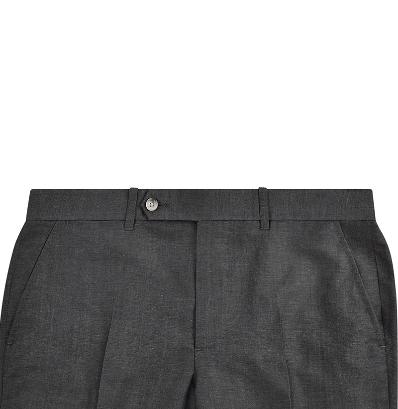 Vitale Barberis Canonico - Dark Grey Wool Linen Dress Pant