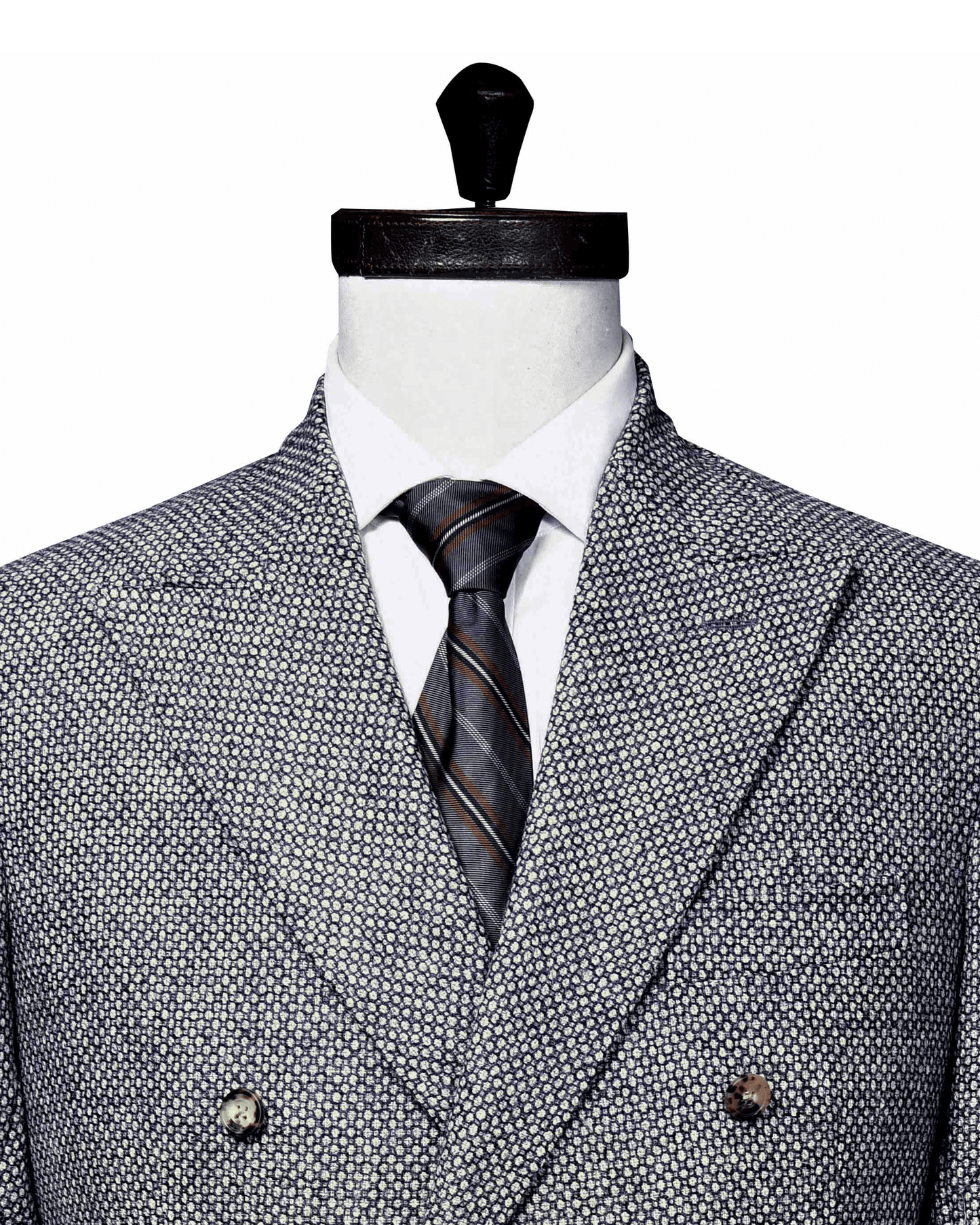 Dugdale Light Grey & Blue Tweed Double Breasted Jacket
