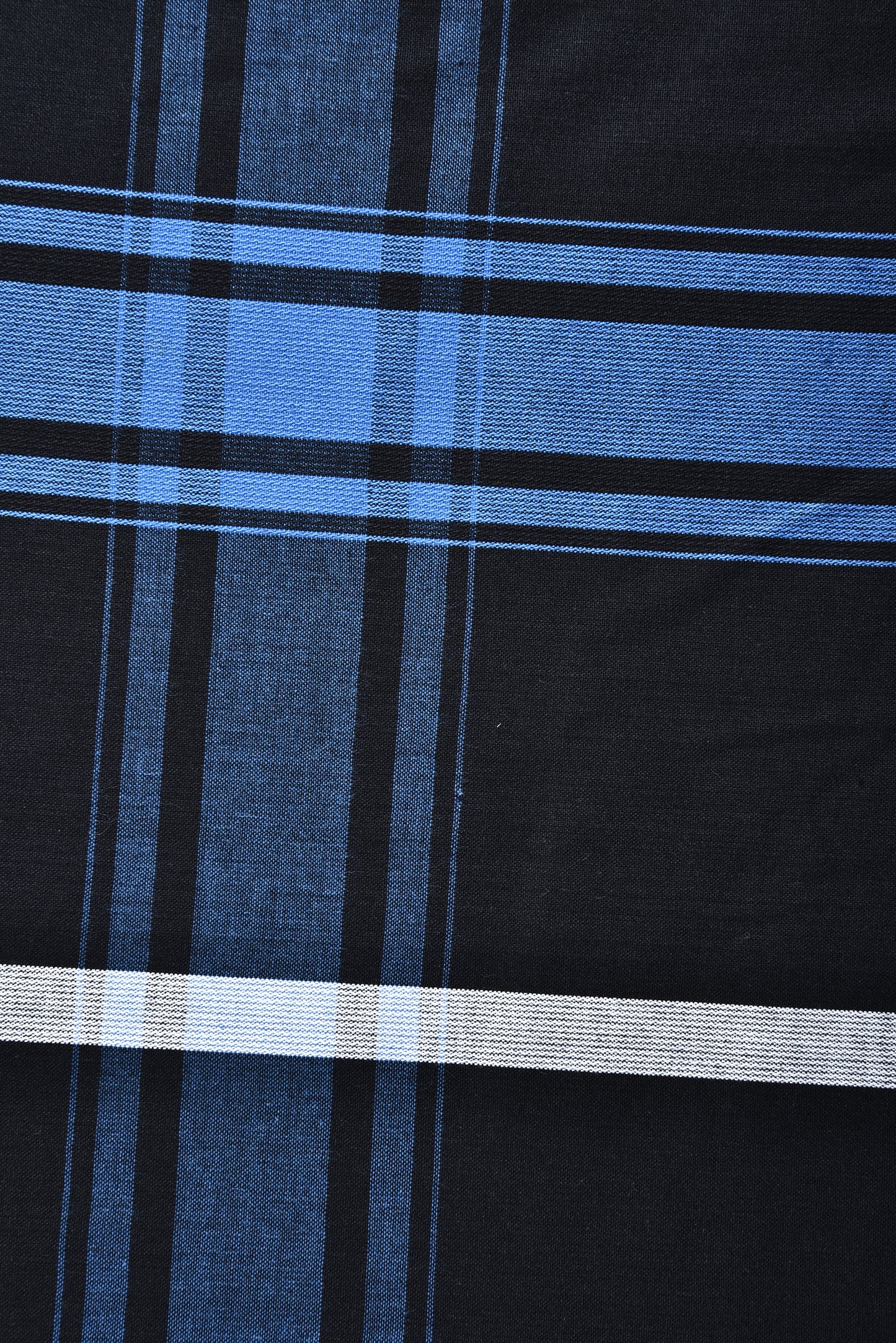 Blue Black White Large Windowpane Checks