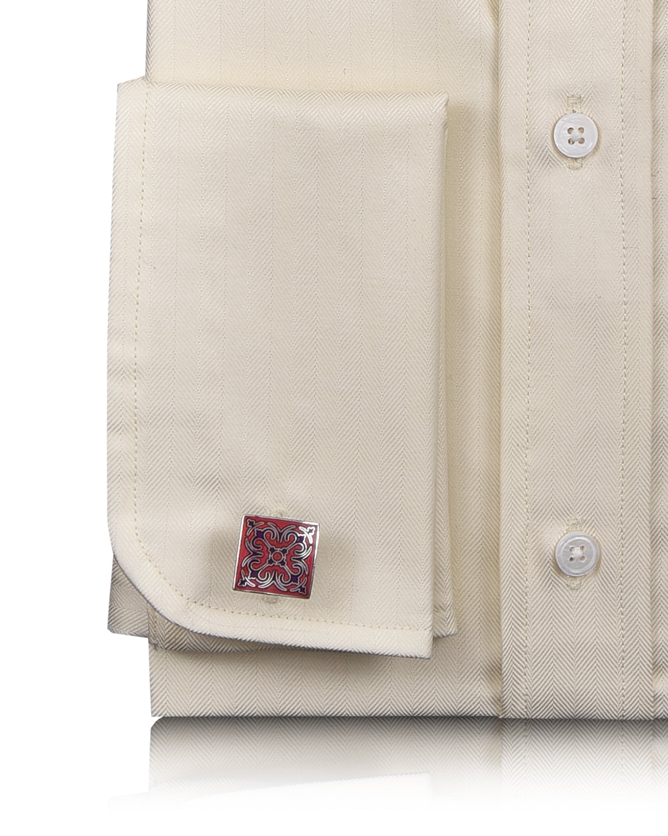 Cream Herringbone Shirt