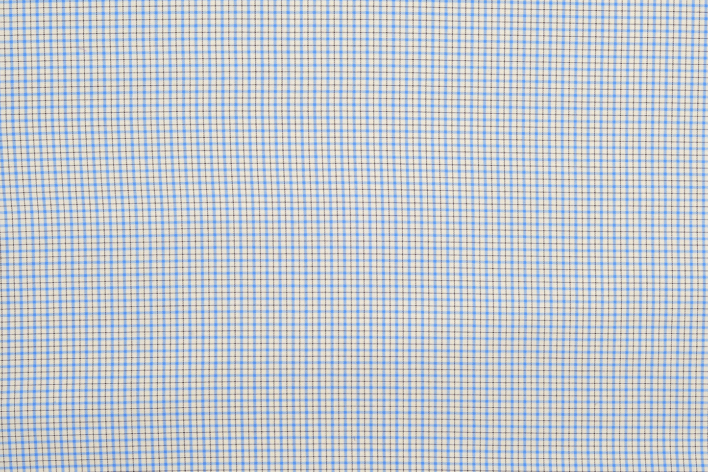 Blue Black on Cream Tattersall Twill