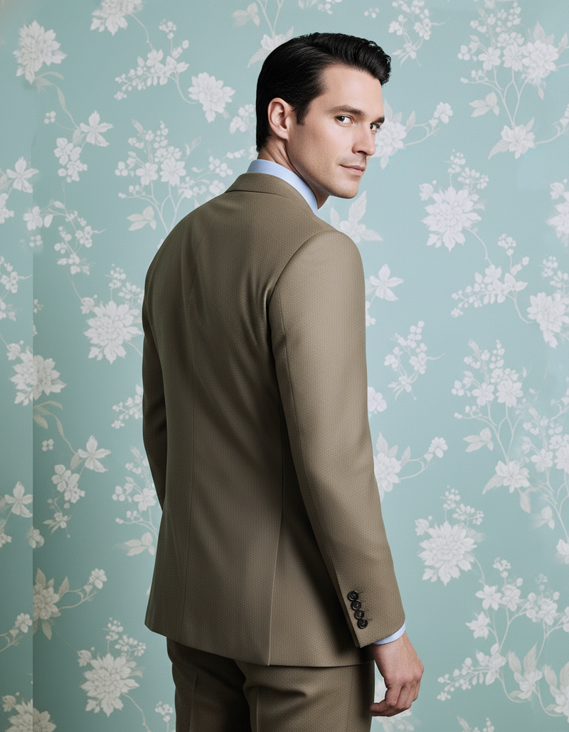 Dugdale Olive Beige Wool Flannel suit