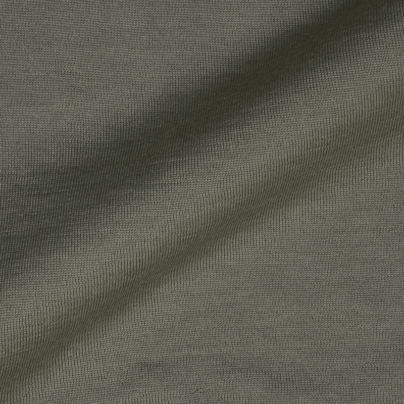 EZS Merino Wool Pale Olive Long Sleeve Polo