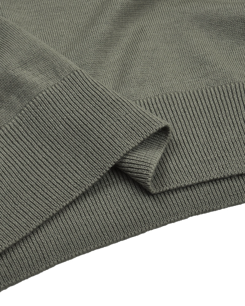 EZS Merino Wool Pale Olive Long Sleeve Polo