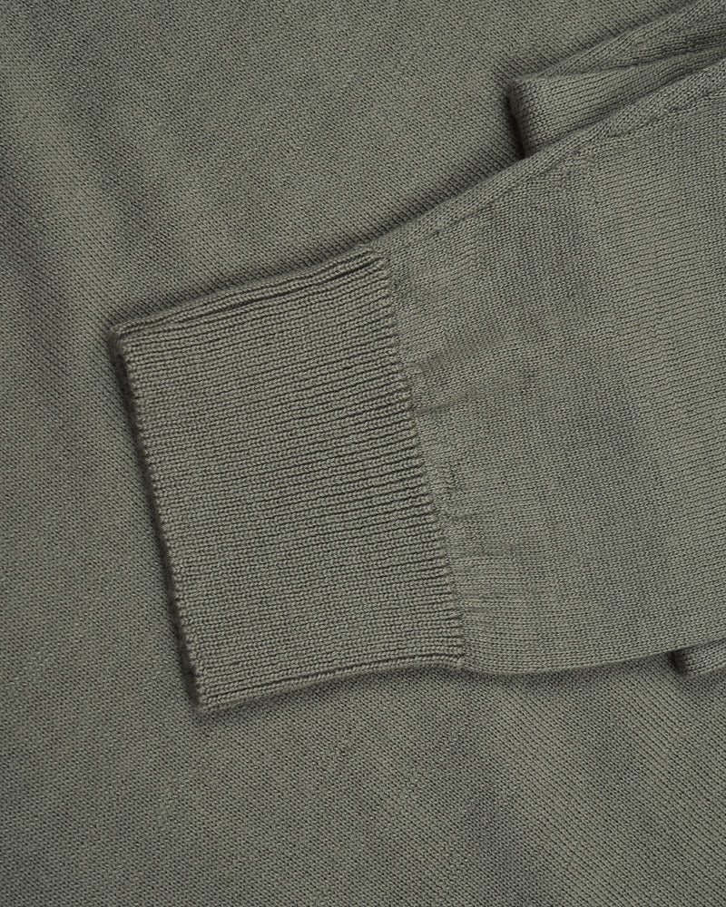 EZS Merino Wool Pale Olive Long Sleeve Polo