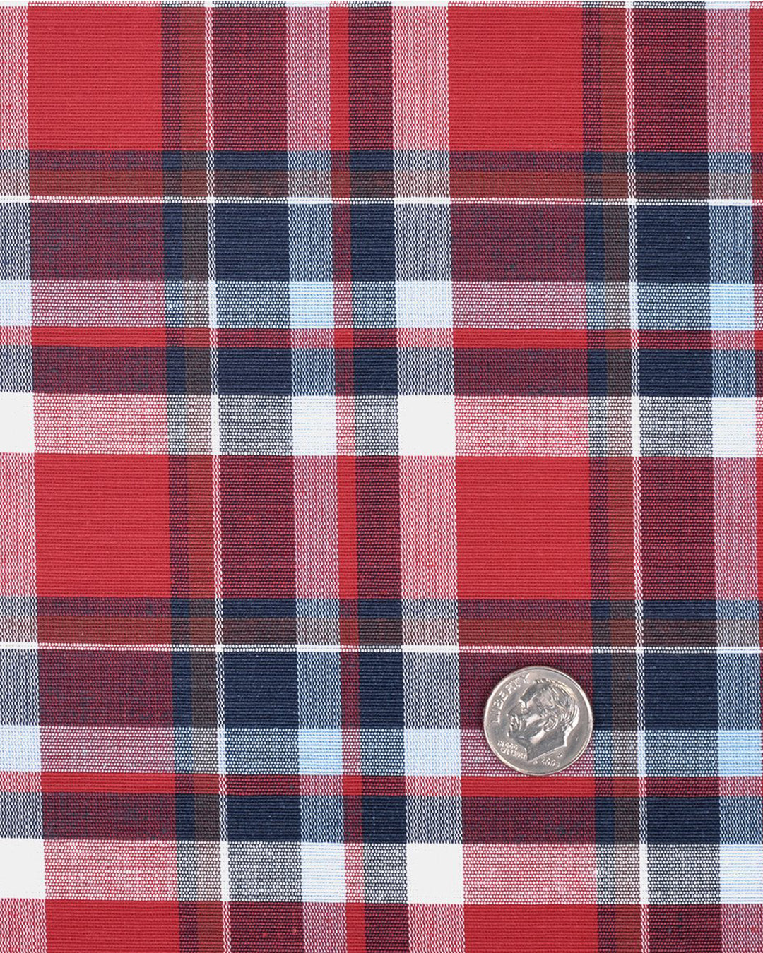 Bright Red Blue Madras Checks