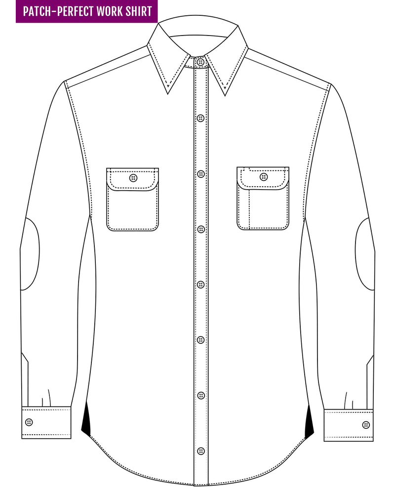 Navy Shepherd Check On Grey Flannel Work Shirt