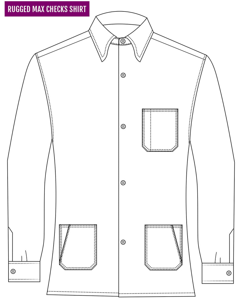 Navy Shepherd Check On Grey Flannel Work Shirt