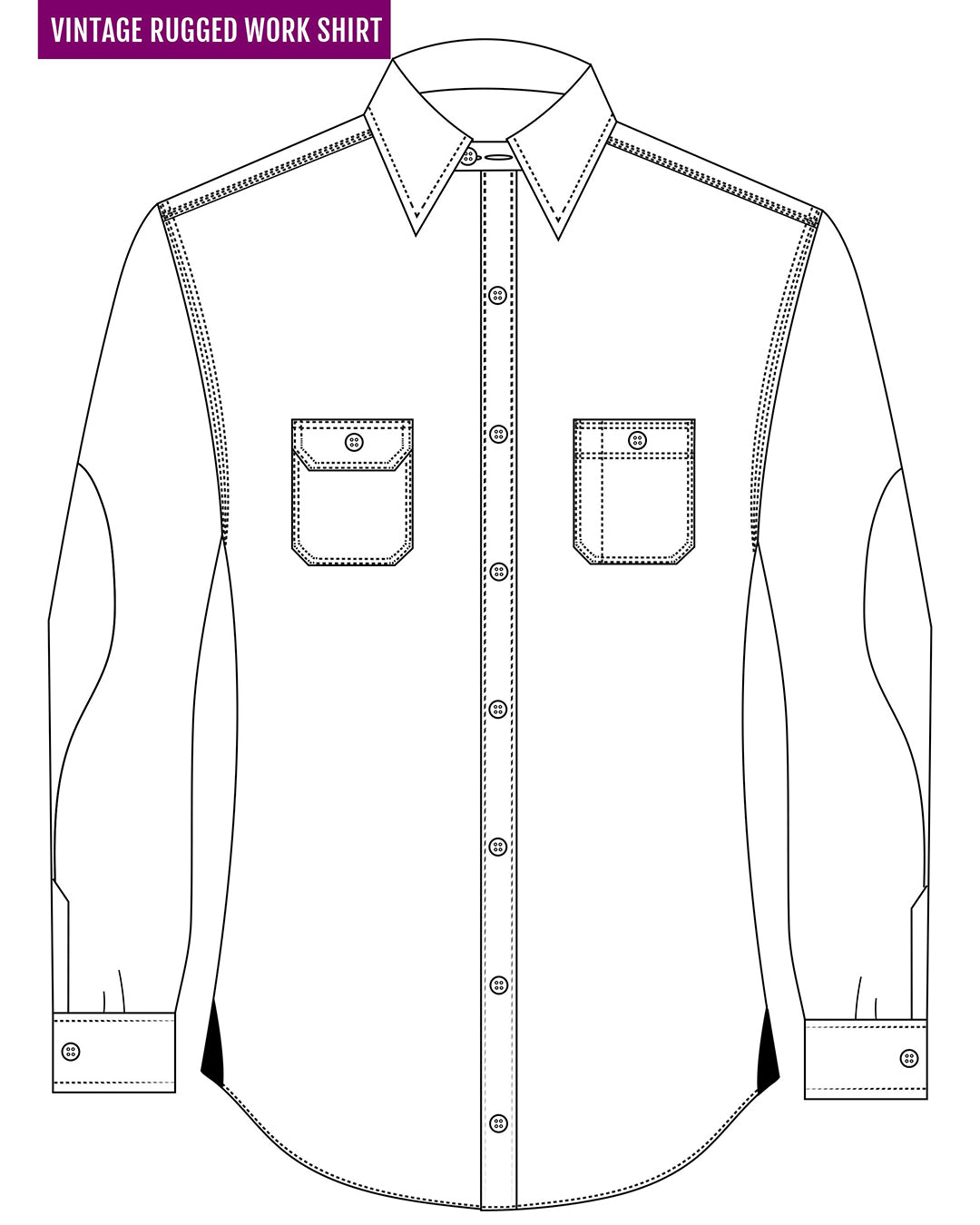 Dark Gull Grey Navy Plaid Flannel Work Shirt