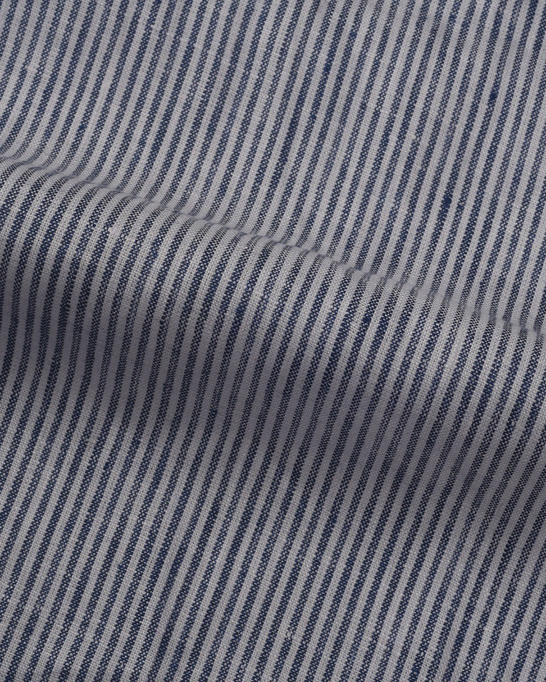 Pullover Shirt Blue White Stripes Linen