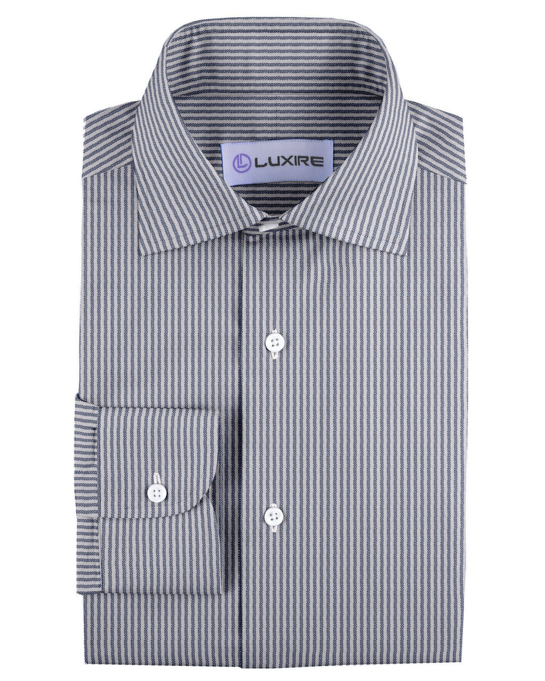 Pullover Shirt Blue White Stripes Linen