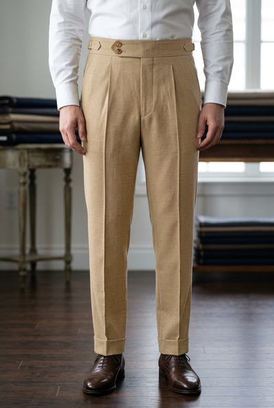 Holland & Sherry Crispaire tan Solid