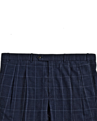 Loro Piana: Dark Blue Windowpane