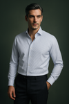 Monti Blue Dobby Graph Checks Shirt