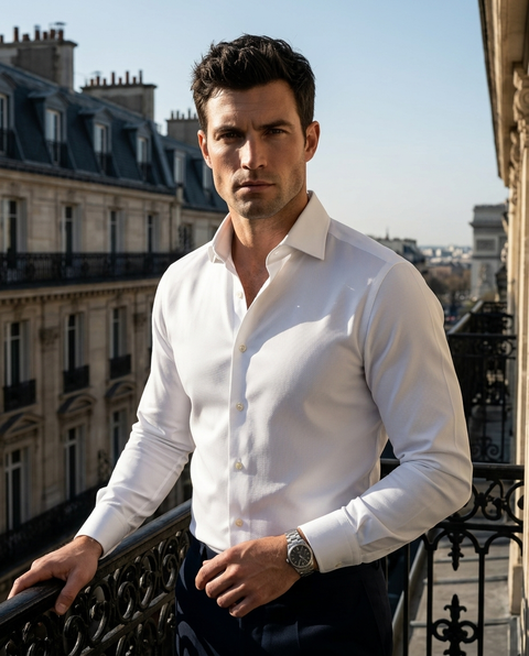 Nevron Wrinkle-Resistant White Hampton Twill Shirt