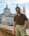 Pleated Pistachio Green Cotton Twill Pant