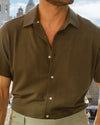 Pleated Pistachio Green Cotton Twill Pant