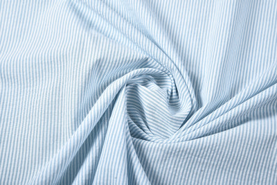 Sky Blue Dress Stripes Seersucker