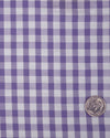 Purple White Gingham Checks Seersucker