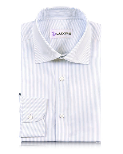 Brembana Blue Hairline Stripes on White