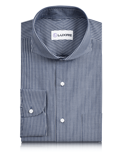 Grey Navy White Pencil Stripes