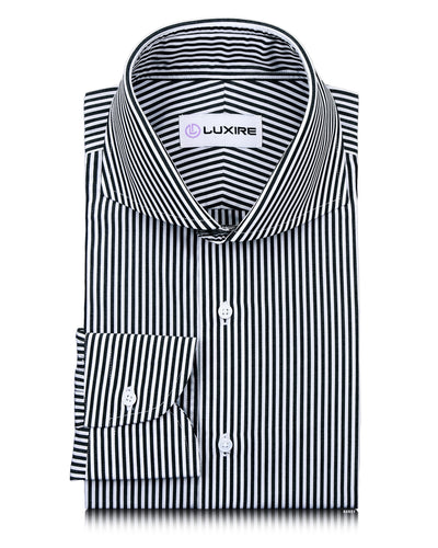 Dark Black Pencil Stripes On White