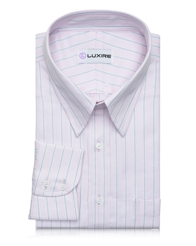 Pink and Navy Stripes Shirt