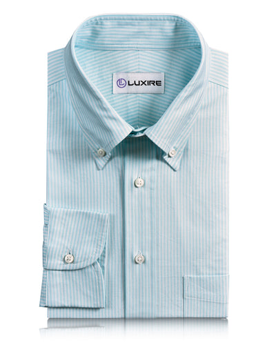 Sky Blue Dress Stripes Oxford Shirt