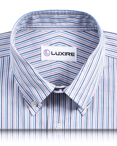 Pink White Blue Alternate Stripes Shirt