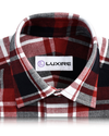 Bold Twill Red Black Checks on White