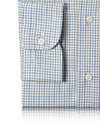 Blue Black on Cream Tattersall Twill