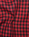 Linen:Red Black Gingham Checks