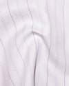 A Touch of Silk:Purple Pin Stripes on White: Natural Wrinkle Free