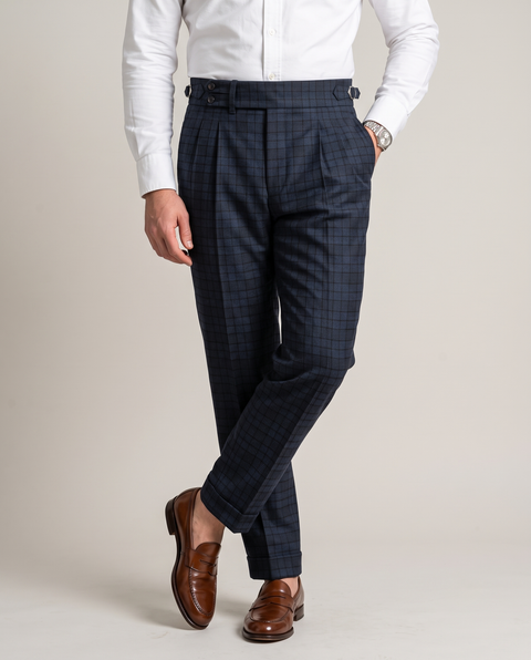 VBC Dark Blue Checks Pants