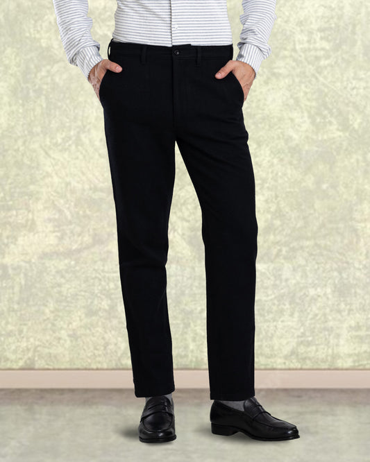 Black Wool Chino
