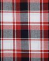 Bold Twill Red Black Checks on White