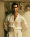 High Waisted Pants in Linen Suiting Muslin