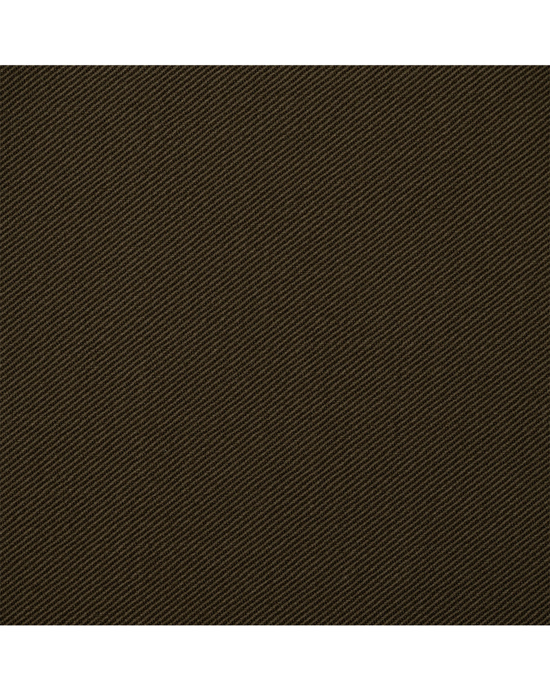 Close up view of custom Genoa Chino pants for men by Luxire in choco brown