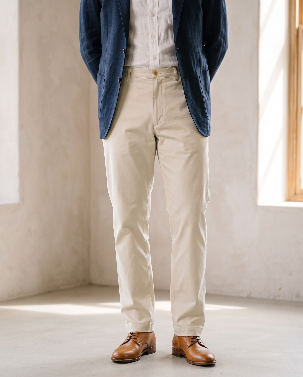 Genoa Ivory Cream Chino - 1