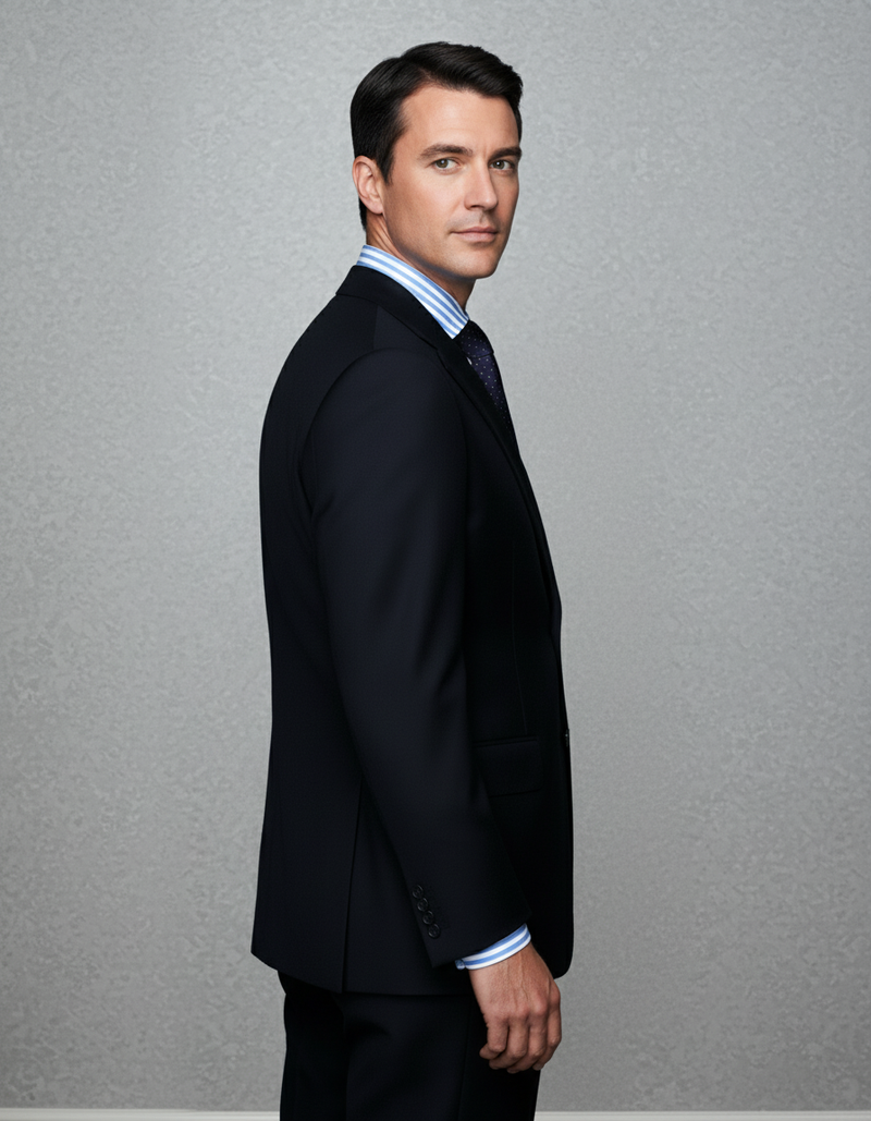 Washable Wool Suit: Black