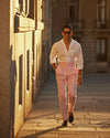 Gurkha Pants in Brisbane Linen Pink Twill