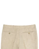 Back view of custom linen pants for men by Luxire in natural ecru