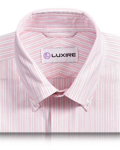 Alumo Oxford Soft Pink and Navy Alternate Stripes