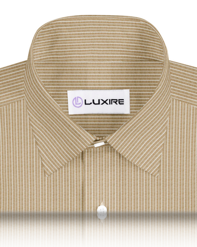 Cotton Linen: White Stripes On Ecru Shirt