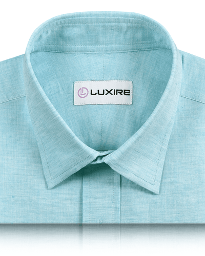 Mint Blue Cool Linen Cotton Shirt
