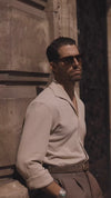 Heather Cream Linen Cotton Polo