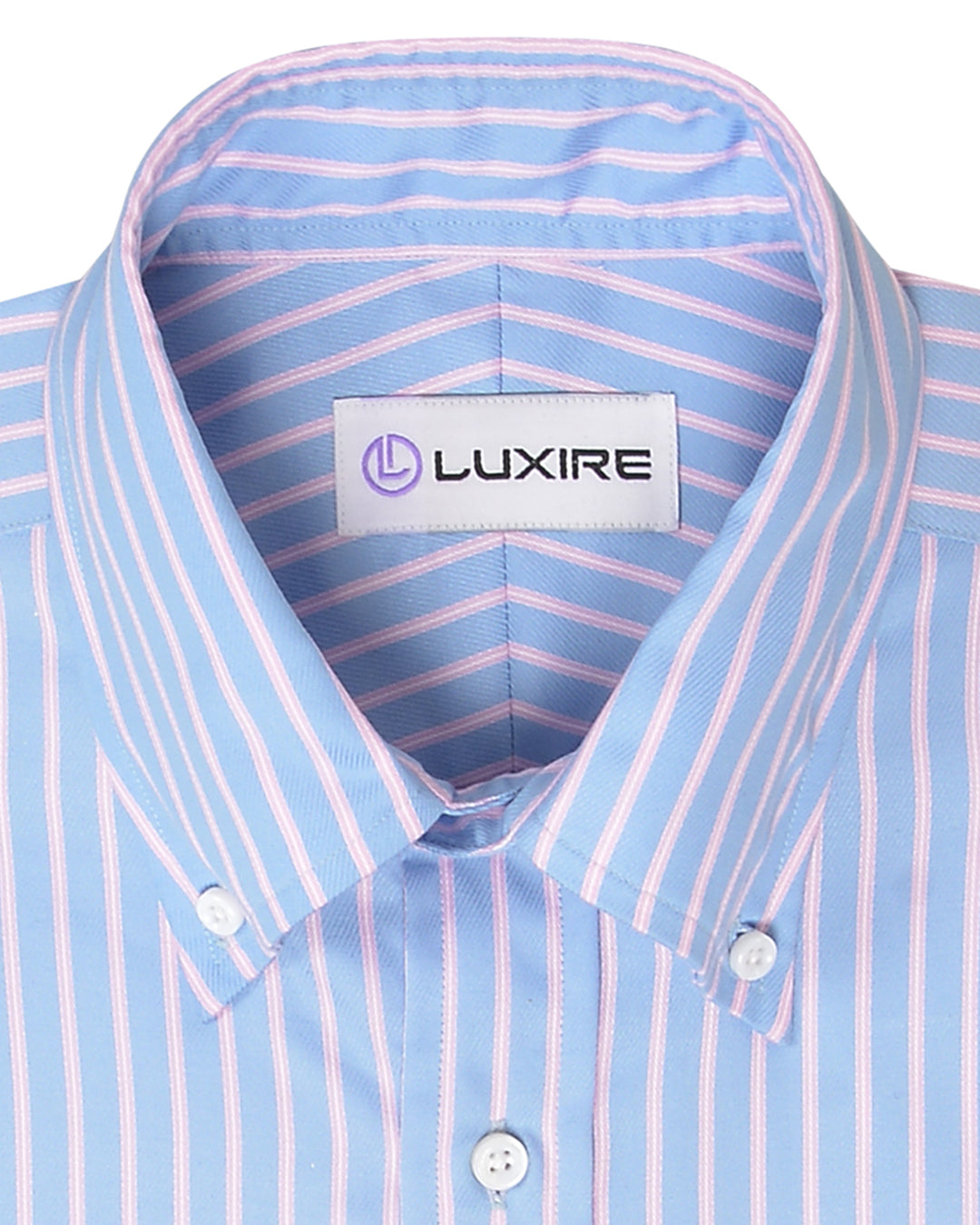 Blue Pink Stripes Twill