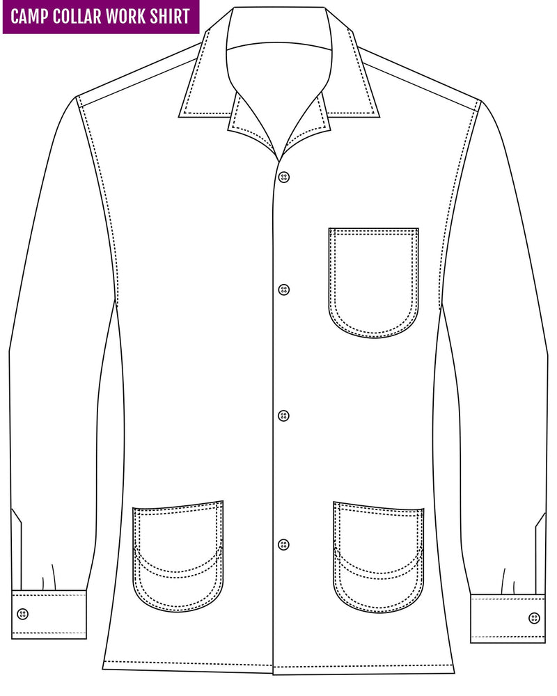 Navy Green Tattersall On Beige Flannel Work Shirt