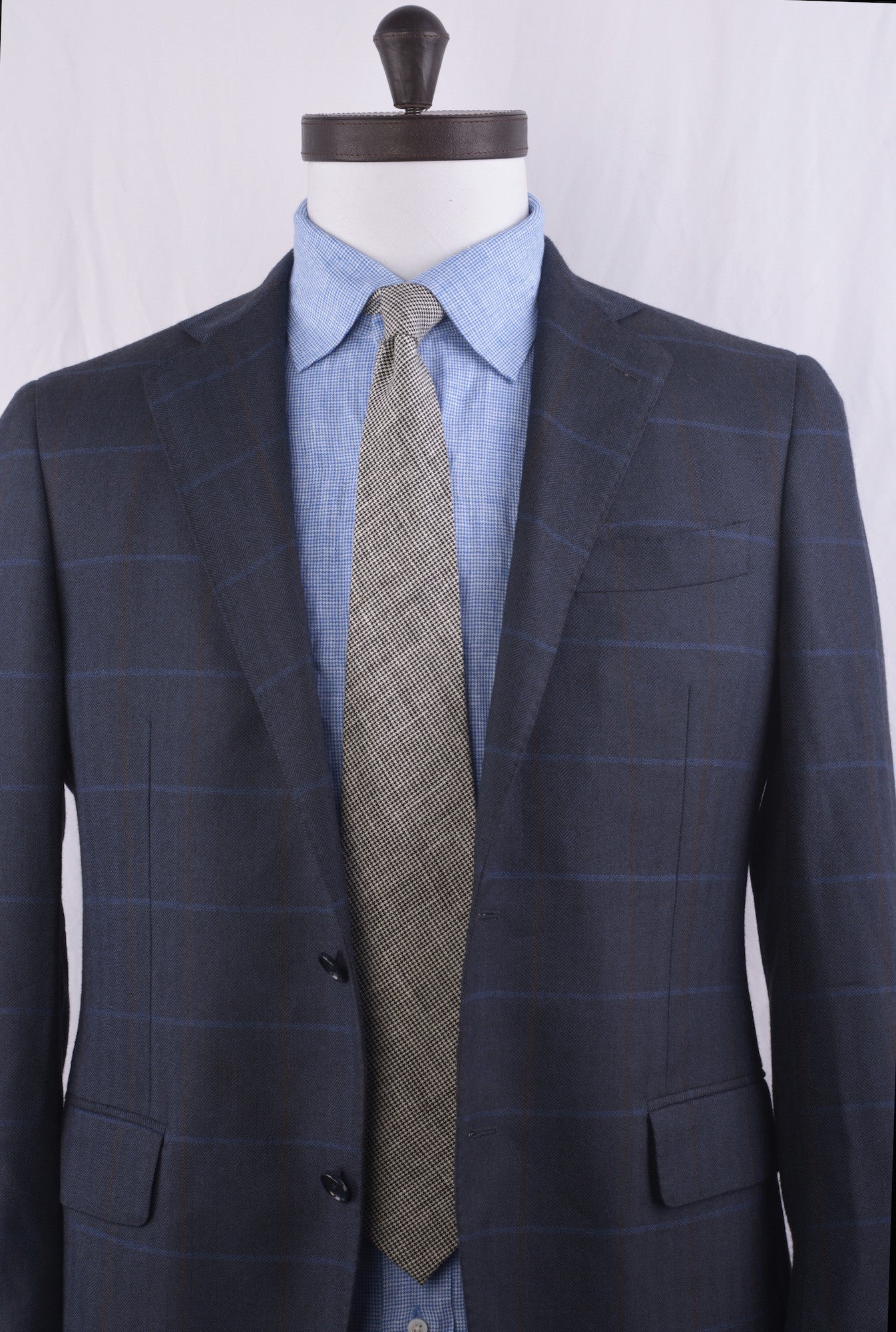Linen Tie: Black White Houndstooth (452532920)
