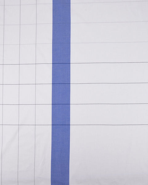 Windowpane Checks With Blue Wide Stripe